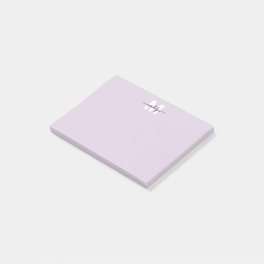 Paars Monogram Post-it® Notes (Schuin)