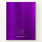 Paars monogram zakelijk logo notitieboek (Achterkant)