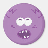Paars Monster Face Magnet (Voorkant)
