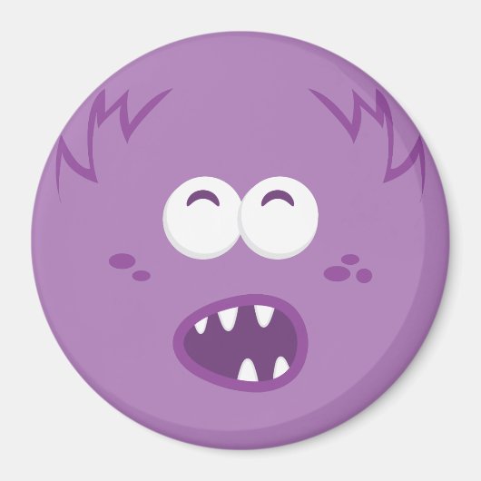 Paars Monster Face Magnet (Voorkant)