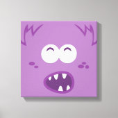 Paars Monster Face Wrapped Canvas (Voorkant)