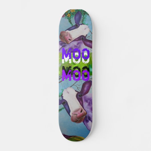 Paars MOO COW-skateboard Persoonlijk Skateboard (Voorkant)