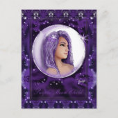 Paars Moon Child Briefkaart (Voorkant)