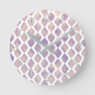 Paars Morokkaans Chic Pretty Glam Patroon Ronde Klok
