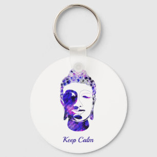 Paars motivatie boeddha silhouet sleutelhanger