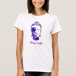 Paars motivatie boeddha silhouet t-shirt