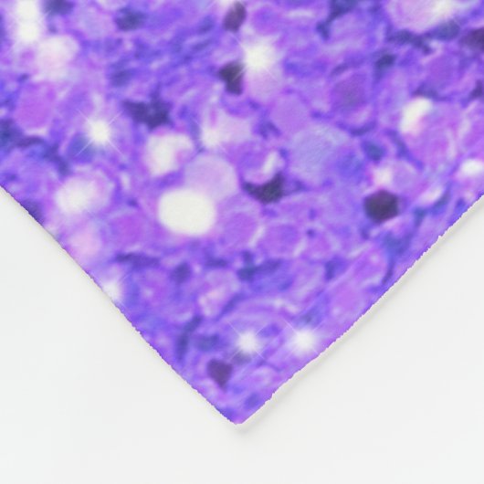 Paars mousserend glitterpatroon fleece deken (Hoek)