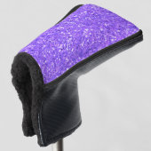 Paars mousserend glitterpatroon golfheadcover (3/4 voorkant)