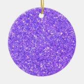 Paars mousserend glitterpatroon keramisch ornament (Voorkant)