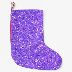 Paars mousserend glitterpatroon kleine kerstsok
