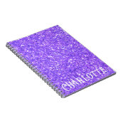 Paars mousserend glitterpatroon notitieboek (Rechterzijde)