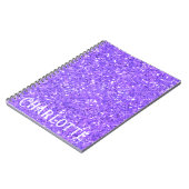 Paars mousserend glitterpatroon notitieboek (Linkerzijde)