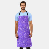 Paars mousserend glitterpatroon schort (Gedragen)