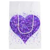 Paars mousserend hart, liefje glitter valentijn medium cadeauzakje (Achterkant)
