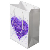 Paars mousserend hart, liefje glitter valentijn medium cadeauzakje (Achterkant Gekanteld)