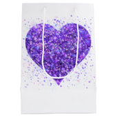 Paars mousserend hart, liefje glitter valentijn medium cadeauzakje (Achterkant)