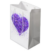 Paars mousserend hart, liefje glitter valentijn medium cadeauzakje (Achterkant Gekanteld)