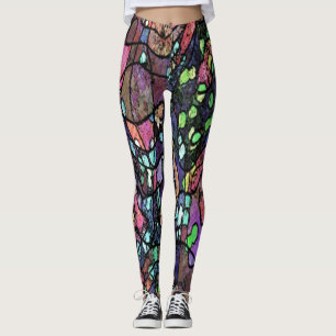 Paars mozaïekontwerp leggings
