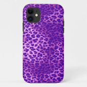 Paars-Multi-Leopard Print iPhone Case (Achterkant)