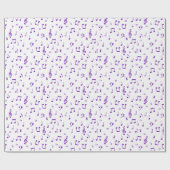 Paars muziekpatroon cadeaupapier (Vlak)