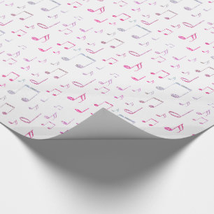 paars muziekpatroon cadeaupapier