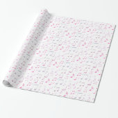paars muziekpatroon cadeaupapier (Uitgerold)