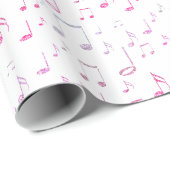 paars muziekpatroon cadeaupapier (Rol Hoek)