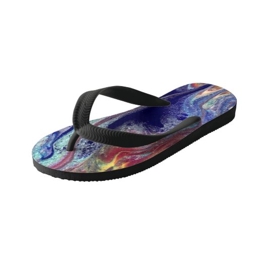 Paars mysterie splash kinder teenslippers (Schuin)