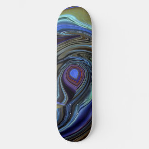 Paars N Gold Feather Abstract Skateboard