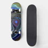 Paars N Gold Feather Abstract Skateboard (Voorkant)