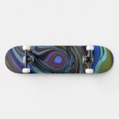 Paars N Gold Feather Abstract Skateboard (Horizontaal)