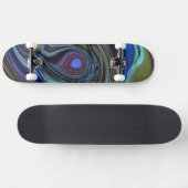 Paars N Gold Feather Abstract Skateboard (Horizontaal)