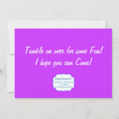 Paars n Pink Gymnastic Birthday Party Invitation Kaart (Achterkant)