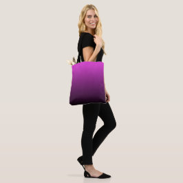 Paars naar Zwarte Gradiënt Ombre Print Tote Bag