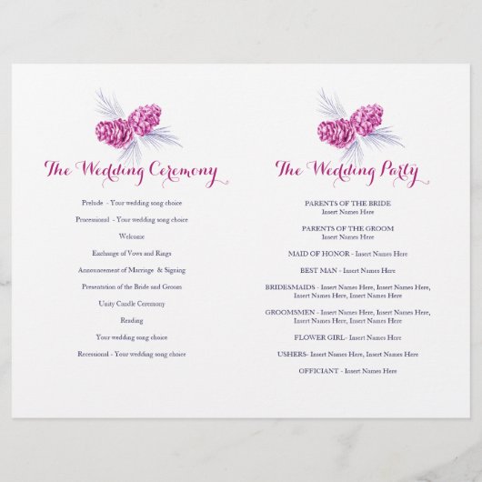 Paars najevuurbruiloftsprogramma voor de winter va (Achterkant)