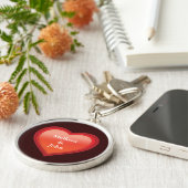 Paar's Names Heart Sleutelhanger (Zijkant)
