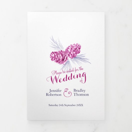 Paars navy navy navalbruiloft drieluik programma (Cover)