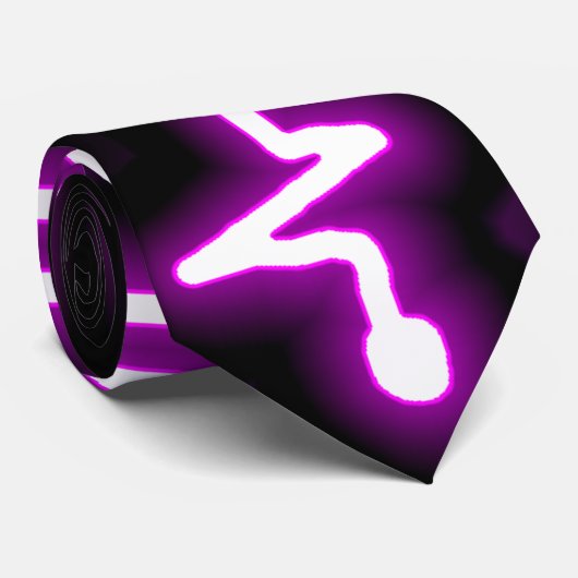 Paars Neon EKG stropdas (Opgerold)