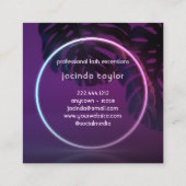 Paars Neon Lashes Business Square Visitekaartje (Achterkant)