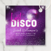 Paars Neon Roze Laatste Disco Hen Party Bedankjes Labels (Achterkant)