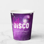 Paars Neon Roze Laatste Disco Hen Party Papieren Bekers (Achterkant)