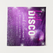 Paars Neon Roze Laatste Disco Hen Party Wandkleed (Voorkant (horizontaal))