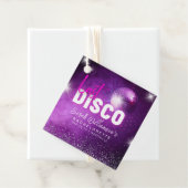 Paars Neon Roze Laatste Disco Henparty Bedankjes Labels (In situ)