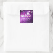 Paars Neon Roze Laatste Disco Henparty Vierkante Sticker (Tas)