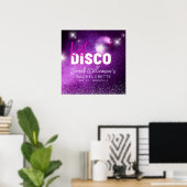 Paars Neon Roze Laatste Disco Meidenavakantie Poster (Thuiskantoor)