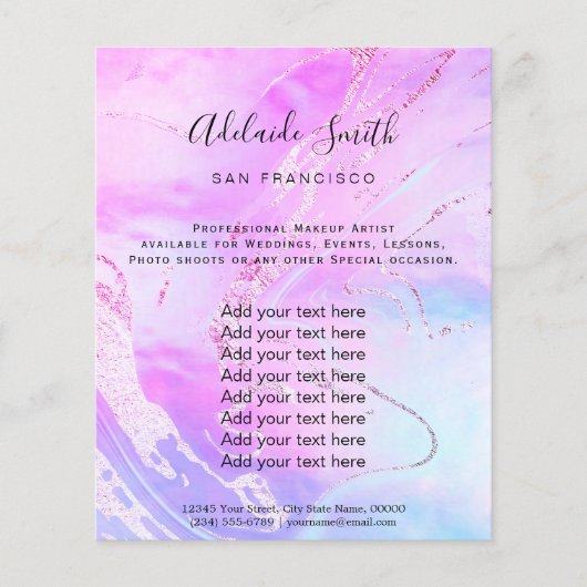 paars neonvochtig ontwerp flyer (Voorkant)