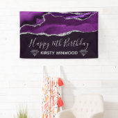 Paars & Nep Zilver Glitter Agate Sweet 16 Spandoek (Insitu)