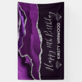 Paars & Nep Zilver Glitter Agate Sweet 16 Spandoek (Verticaal)