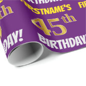 Paars, Nepgoud, "45e VERJAARDAG" Cadeaupapier (Rol Hoek)