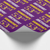 Paars, Nepgoud, "53ste VERJAARDAG" Cadeaupapier (Hoek)